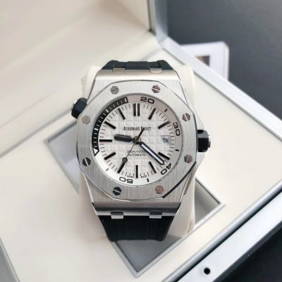 QC Factory Copy Audemars Piguet Royal Oak Offshore 316 Stainless Steel White Dial Black Rubber Strap 42MM